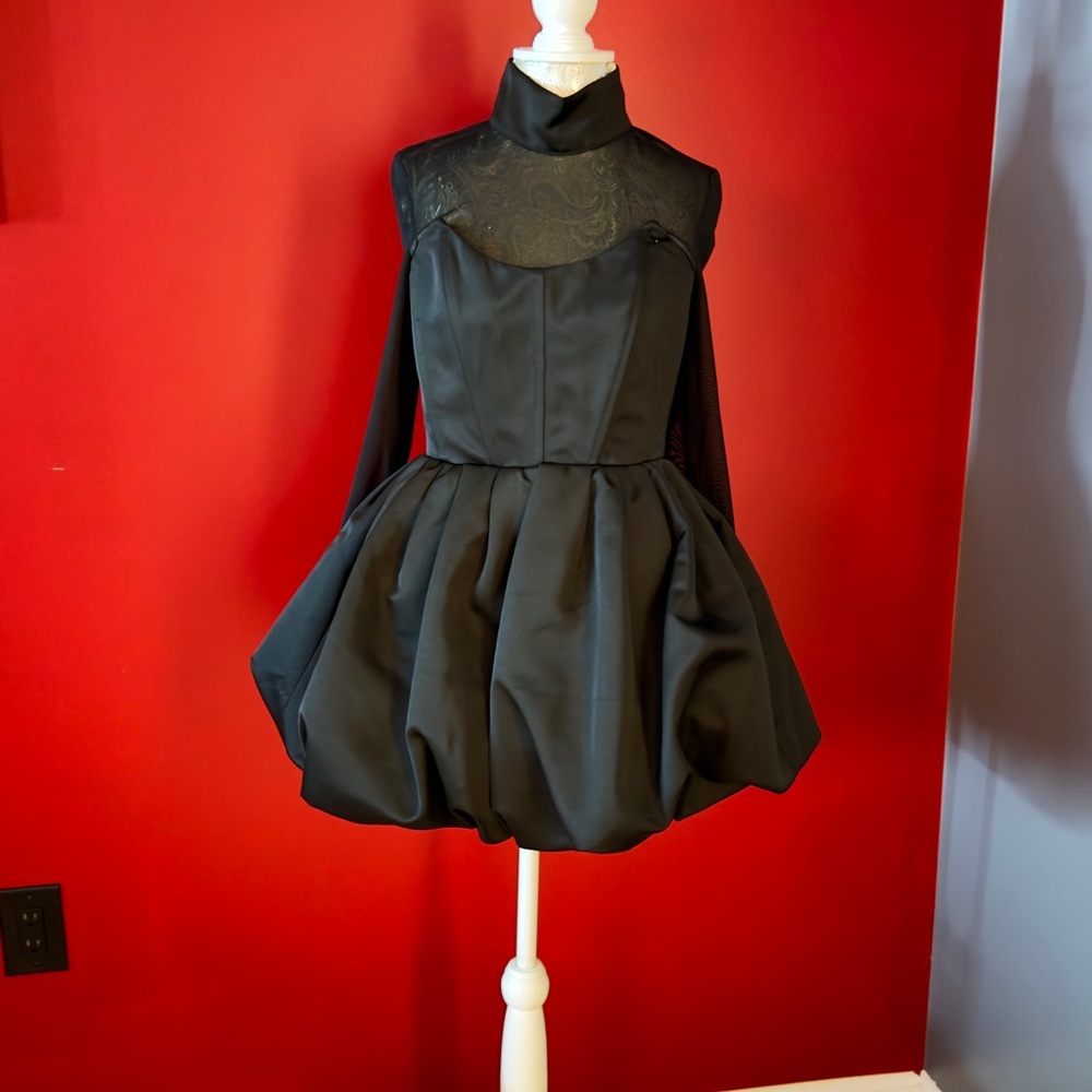 Club L London Black Long Sleeve Dress